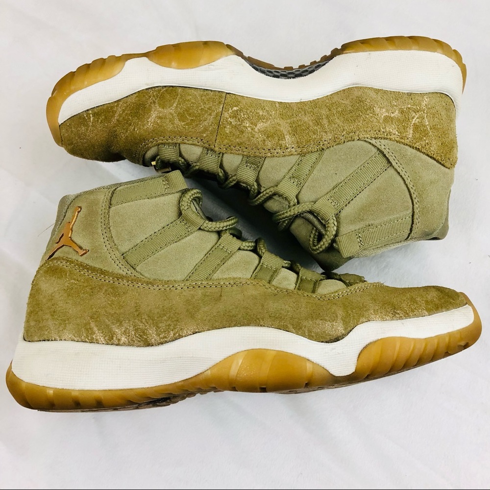 Jordan 11 Retro Neutral Olive high top basketball sneakers women’s size 7.5